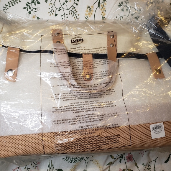 Fossil Gordon Tote in Natural (Leather & Woven) - Picture 8 of 13